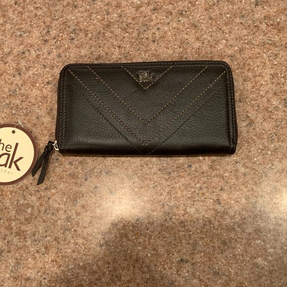 The Sak Chocolate Dark brown Leather Women's Janet pocketbook NWT - Picture 2 of 5